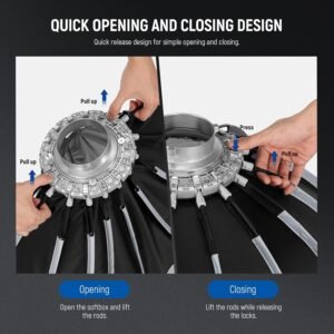 NEEWER NS90P 35.4"/90cm Parabolic Softbox Bowens Mount, liberación rápida con difusores/rejilla/bolsa