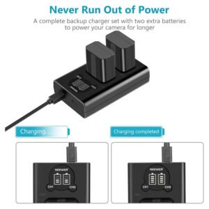 NEEWER NP-FW50 Juego de cargador de batería para SONY cámara NP-FW50 compatible