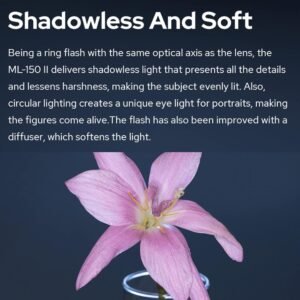 Godox ML-150II ML150II Macro LED Ring Flash Speedlite GN12 0.1-2s Tiempo de reciclaje 5800K ± 200K