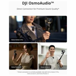 DJI Mic 2 (2 TX + 1 RX + estuche de carga), micrófono de solapa inalámbrico, cancelación inteligente de ruido, rango de 820 pies