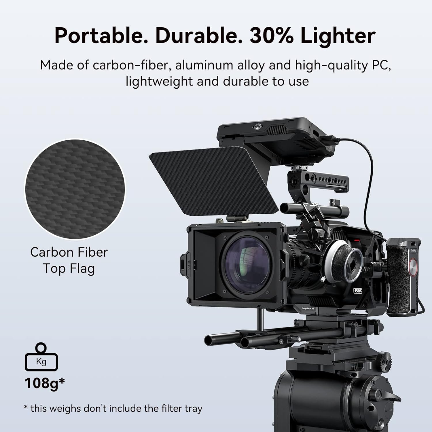 SmallRig Mini Matte Box Lite, DSLR Matte Box con bandera superior de fibra de carbono - Image 3