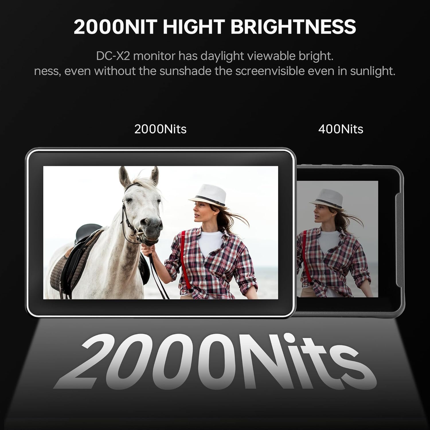 VILTROX DC-X2 Monitor de campo de cámara con pantalla táctil de 6 pulgadas con jaula de aparejo, monitor fotográfico profesional 4K HDMI 1.4, 2000 nits - Image 5