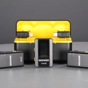 Neewer CM28 Sistema de micrófono inalámbrico Lavalier con estuche de carga Cancelación de ruido 4 GB Almacenamiento 9 horas Grabación
