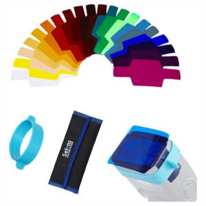 Flash universal Selens, filtro de Iluminación de gel, kits de combinación para luz de flash de cámara, 20 colores