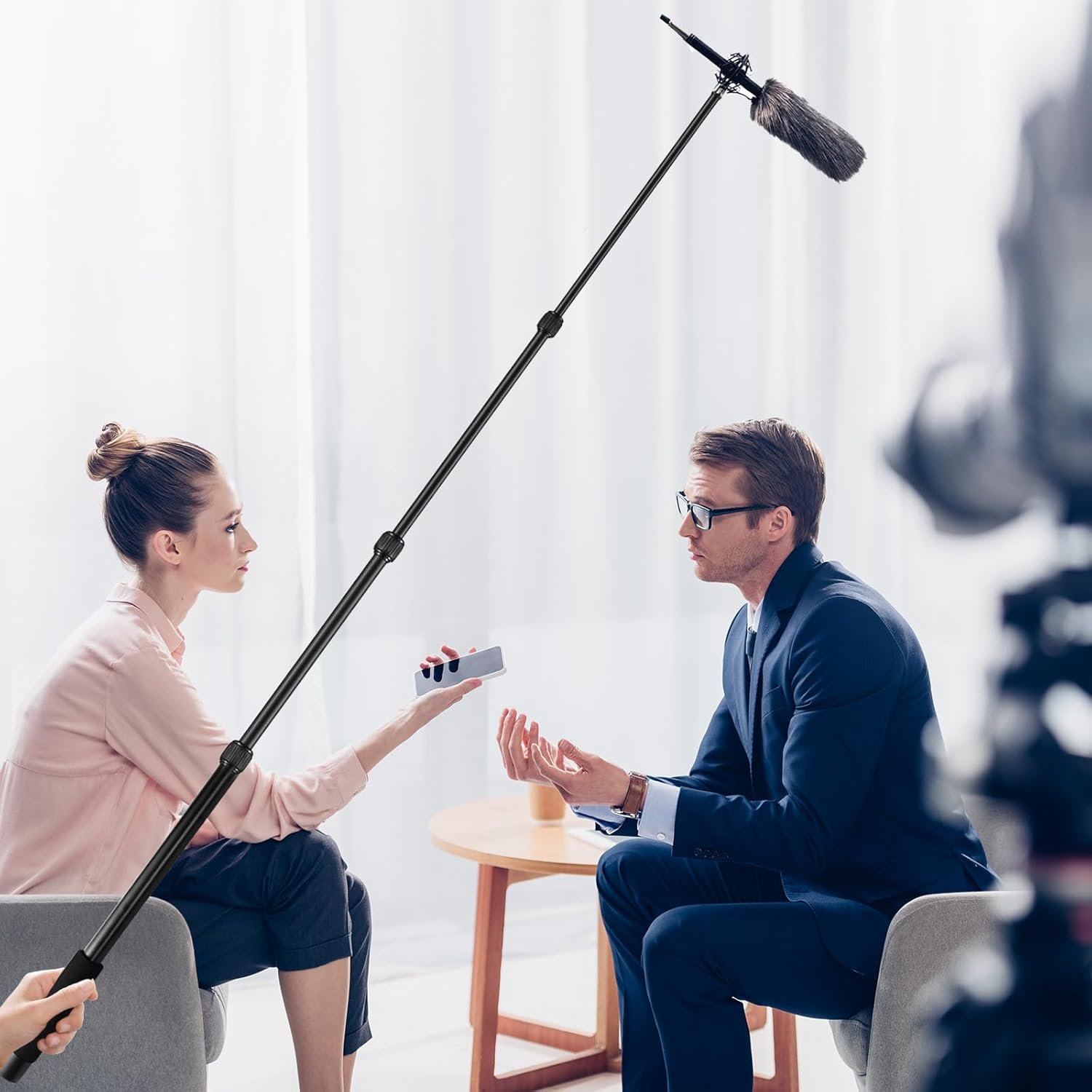 Portable Handheld Boom Pole, 4 Section Stretchable Handheld Aluminum Alloy Microphone Boom Arm (100-320cm) - Image 6