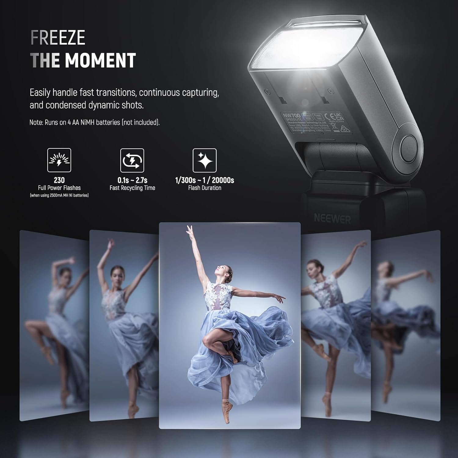 NEEWER NW700-S TTL Flash Speedlite compatible con cámaras DSLR Sony, 1/8000s de sincronización de alta velocidad, salida 1/1-1/256 - Image 6