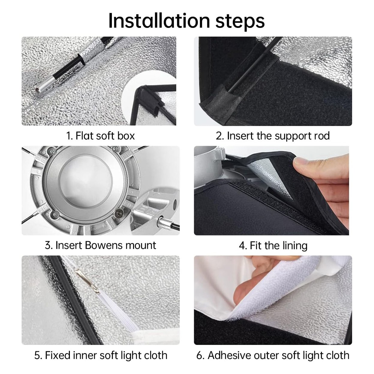 Godox Softbox Bowens Mount FW30x120CM - Tira de rejilla de panal de abeja de 12 x 47 pulgadas - Image 8