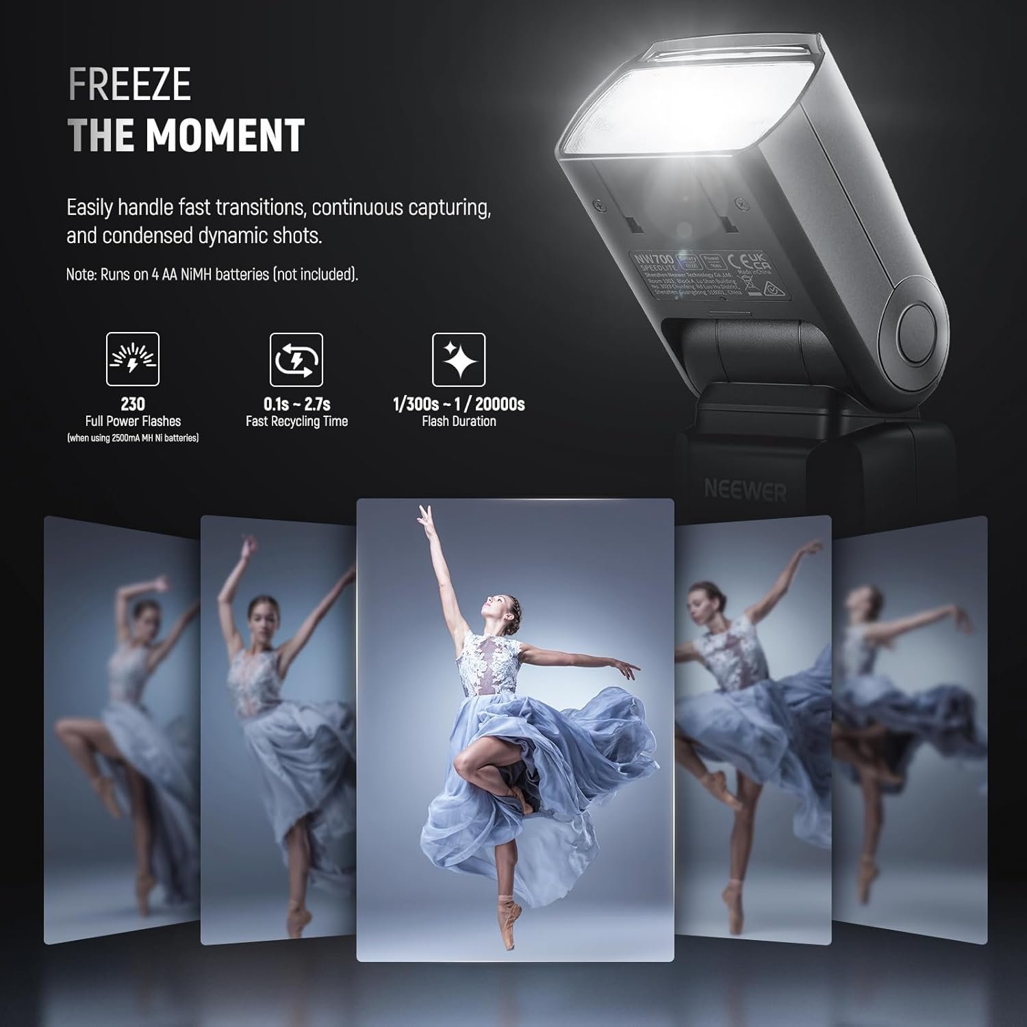 NEEWER NW700-C TTL Flash Speedlite compatible con cámaras Nikon DSLR, 1/8000s de sincronización de alta velocidad Speelight, salida 1/1-1/256 - Image 6