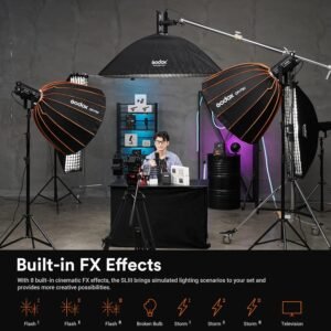 Godox Luz de video LED SL200III, 200W 95600Lux 5600K ± 200K CRI96+ TLCI97+
