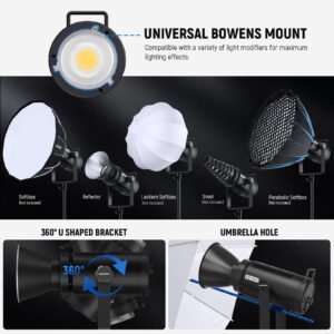 NEEWER CB300B 320W LED Video Light con 2.4G/APP Control remoto, iluminación de salida continua
