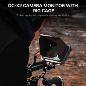 VILTROX DC-X2 Monitor de campo de cámara con pantalla táctil de 6 pulgadas con jaula de aparejo, monitor fotográfico profesional 4K HDMI 1.4, 2000 nits