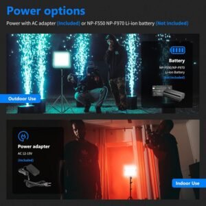 NEEWER Luz LED RGB 660 PRO de video con control de aplicación/puerta de granero/soporte en U, 360° a todo color, CRI 97+, 50 W