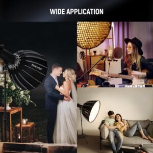 NEEWER NS90P 35.4"/90cm Parabolic Softbox Bowens Mount, liberación rápida con difusores/rejilla/bolsa