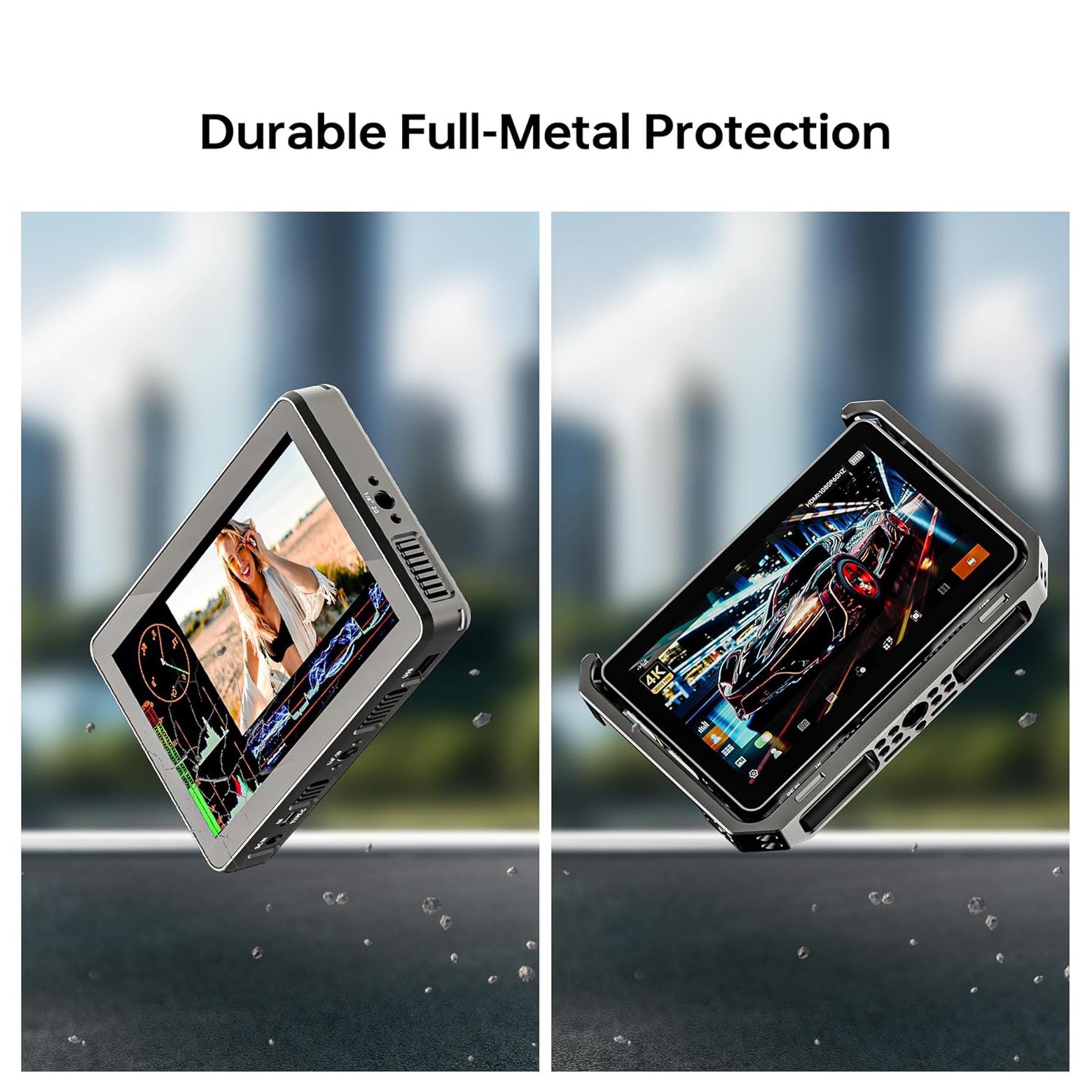 VILTROX Jaula de monitor para DC-X2/DC-X3 - Marco protector de aluminio duradero con soportes de zapata fría y agujeros roscados para expansión de accesorios - Image 4