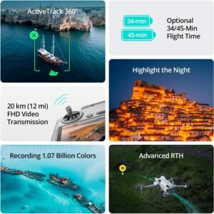 DJI Mini 4 Pro Fly More Combo Plus con DJI RC 2, drones con cámara para adultos 4K, 3 baterías