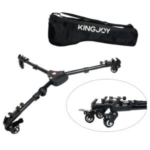 KINGJOY VX-600 - Trípode resistente para fotografía, ruedas Dolly, soportes ajustables para patas