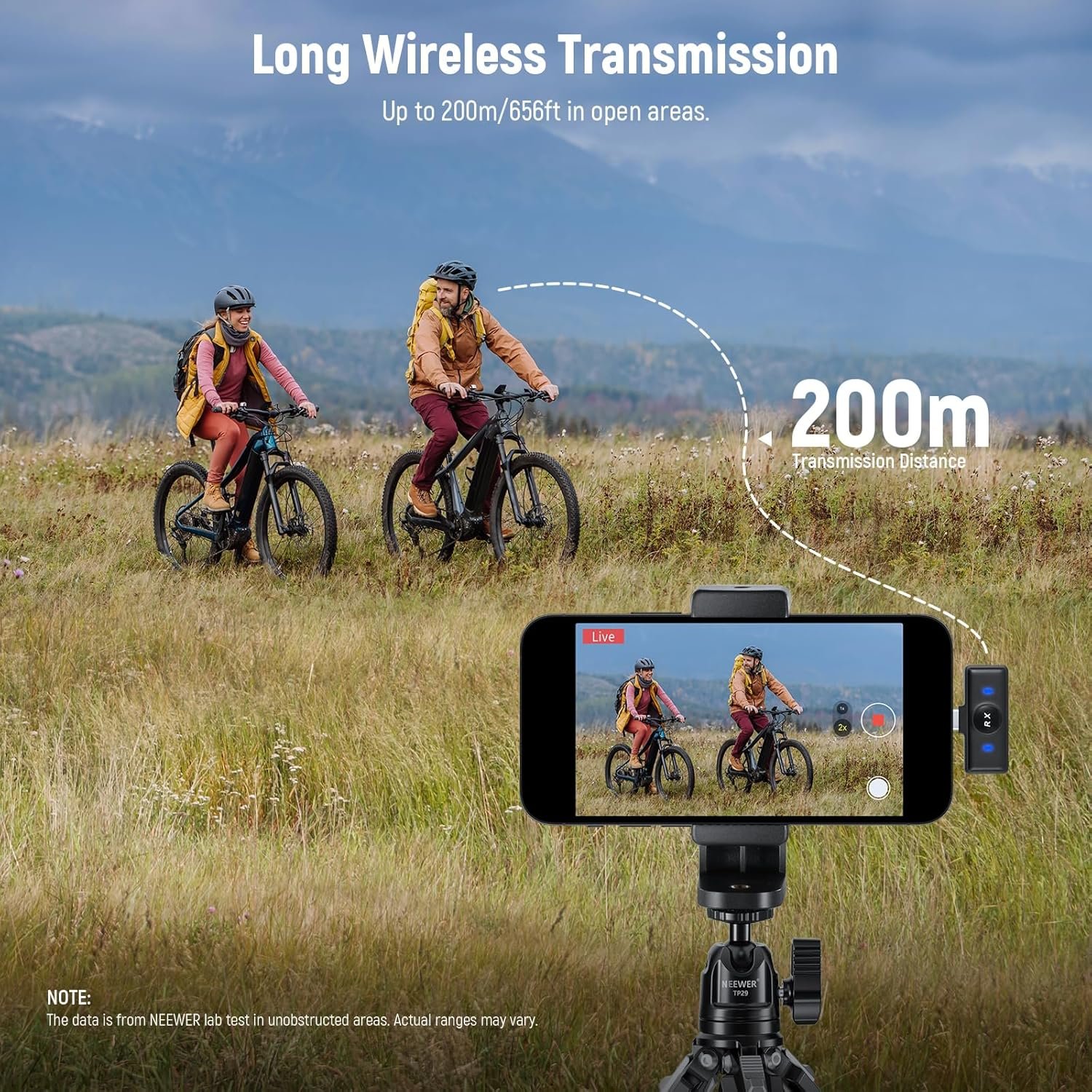 NEEWER KM18 Micrófono Lavalier inalámbrico para iPhone Mini Lapel Mic Set con cancelación de ruido/USB C/OTG/24H Estuche de carga de batería Video Vlog Compatible con iPhone 16 15 Android Phone Laptop - Image 6