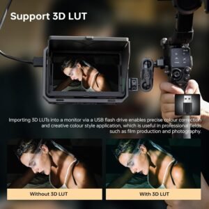 VILTROX DC-X3 Monitor de cámara FHD IPS con pantalla táctil, 2000 nits 4K SDI HDMI in/Out Kit de monitor de campo de video con capucha para sombrilla, LUT 3D, forma de onda, histograma y herramientas