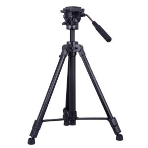 KINGJOY VT-1500 Trípode de video para cámara con cabezal fluido de 360 grados