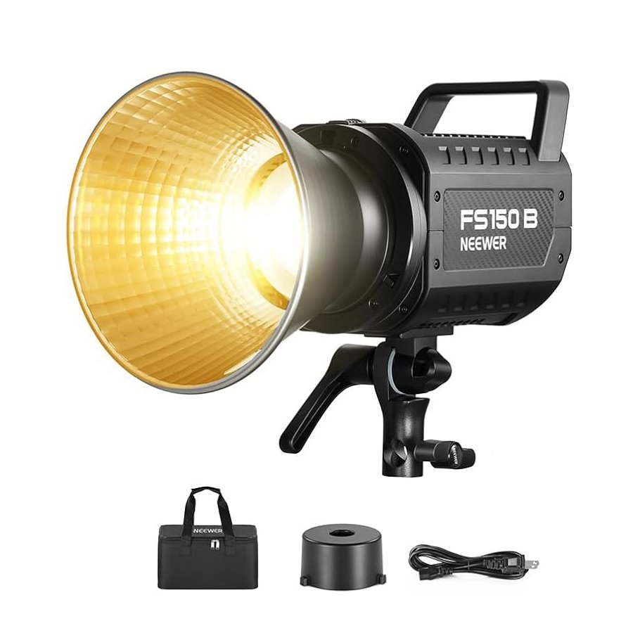NEEWER Luz de video LED FS150B 2.4G/APP Control, 130W 2700K-6500K 72000lux, bicolor COB Bowens Mount