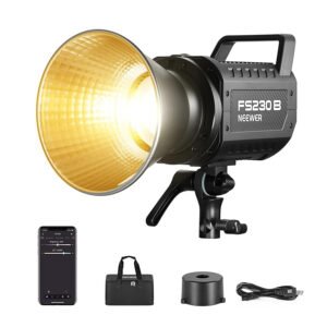 NEEWER Luz de video LED FS230B 2.4G/APP Control, 230 W bicolor COB Bowens, 110000lux/m, 2700K-6500K