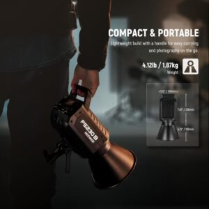 NEEWER Luz de video LED FS230B 2.4G/APP Control, 230 W bicolor COB Bowens, 110000lux/m, 2700K-6500K