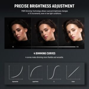 NEEWER Luz de video LED FS230B 2.4G/APP Control, 230 W bicolor COB Bowens, 110000lux/m, 2700K-6500K