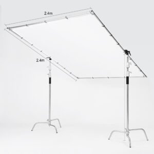 Difusor de luz (No incluye base) 2.4x2.4m,suave, sin costuras, de tela de difusión blanca