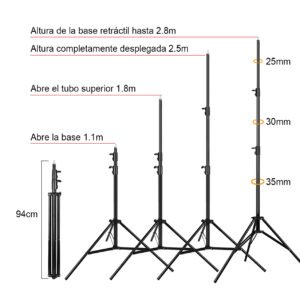 Kit de soporte de fondo de fotografía de tubería y drapeado, soporte de fondo ajustable de 3m x 2.8m con base de metal