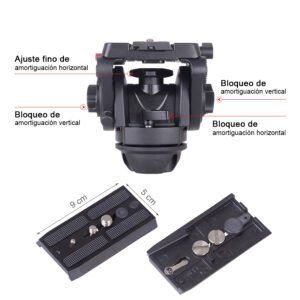 KingJoy VT-3500+VT-3530 Tripode de video, 210cm, soporte de carga15kg.