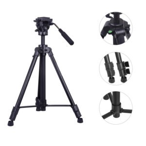 KINGJOY VT-1500 Trípode de video para cámara con cabezal fluido de 360 grados