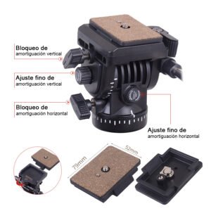 KINGJOY VT-1500 Trípode de video para cámara con cabezal fluido de 360 grados