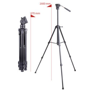 KINGJOY VT-1500 Trípode de video para cámara con cabezal fluido de 360 grados