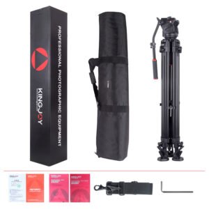 KingJoy VT-3500+VT-3530 Tripode de video, 210cm, soporte de carga15kg.