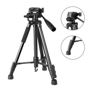 KINGJOY VT-860 Trípode ligero de aleación de aluminio, 4 secciones, 45~147cm