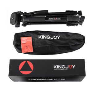 KINGJOY VT-860 Trípode ligero de aleación de aluminio, 4 secciones, 45~147cm