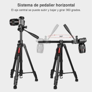 KINGJOY VT-890H Trípode portátil de aleación de aluminio, 58-178cm