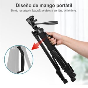 KINGJOY VT-890H Trípode portátil de aleación de aluminio, 58-178cm