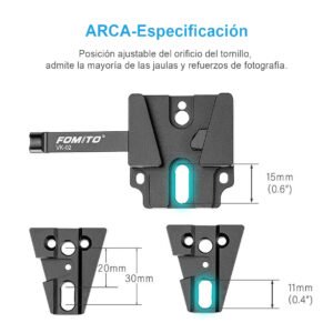 Base de placa de hebilla en forma de V, placa de liberación rápida