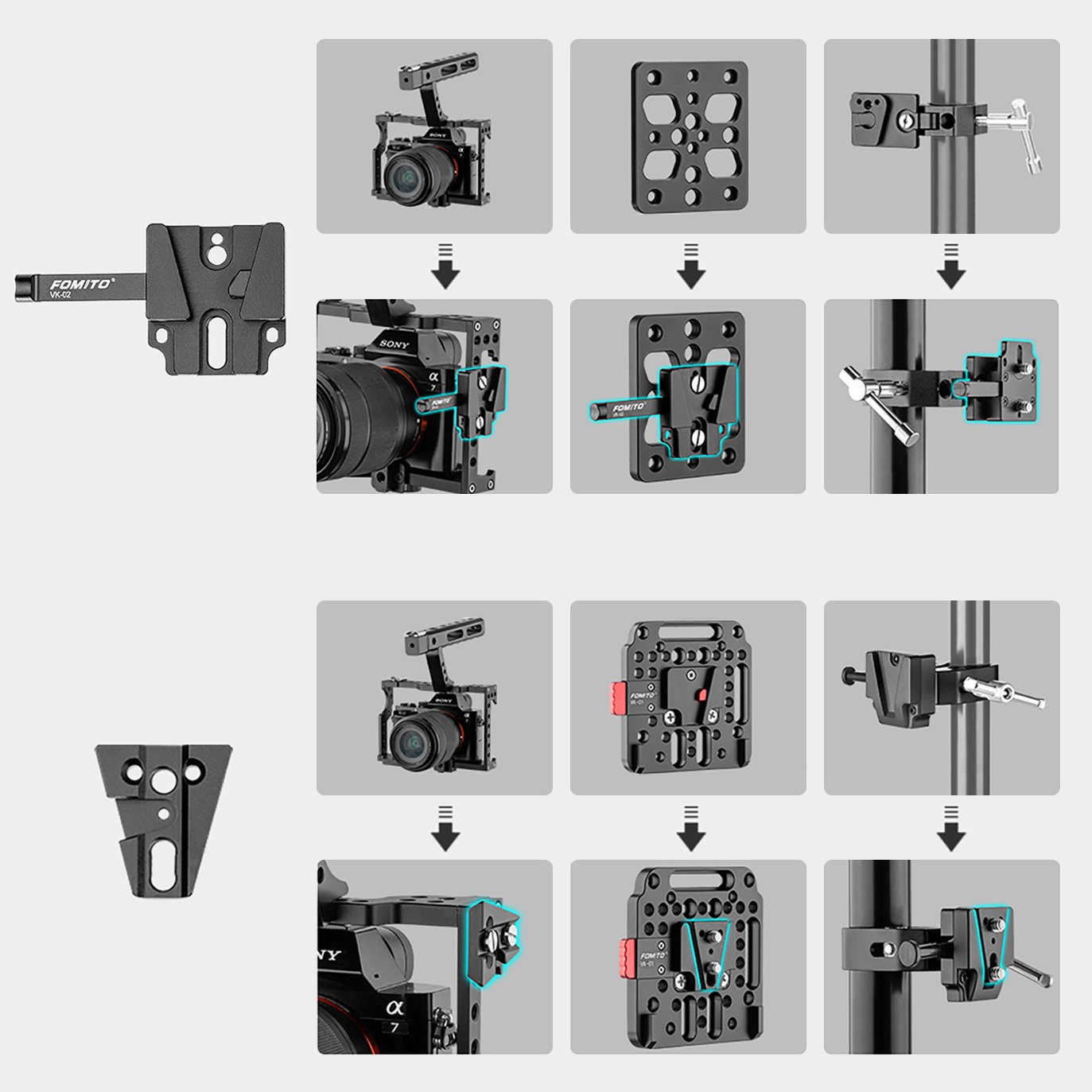 Base de placa de hebilla en forma de V, placa de liberación rápida - Image 5