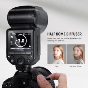 NEEWER Flash de cabeza redonda Z2 2.4G TTL Speedlite compatible con cámaras Canon/Nikon/Sony, 76Ws 1/8000s