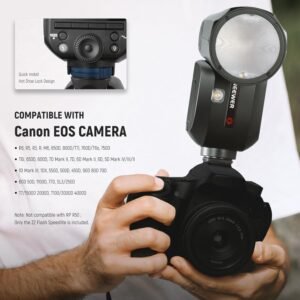 NEEWER Flash de cabeza redonda Z2 2.4G TTL Speedlite compatible con cámaras Canon/Nikon/Sony, 76Ws 1/8000s