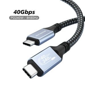 Type-C a Type-C, USB 4, 240Gb, Carga rápida de 240W, 8K60Hz, 1.2m