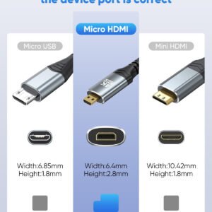 Adaptador Micro HDMI a HDMI 4K a 60Hz 4K Micro HDMI macho a HDMI 2.1 Adaptador hembra