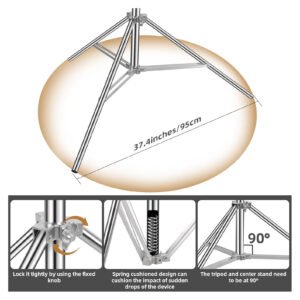 Fotografía con soporte de luz resistente: acero inoxidable - 2,84 m
