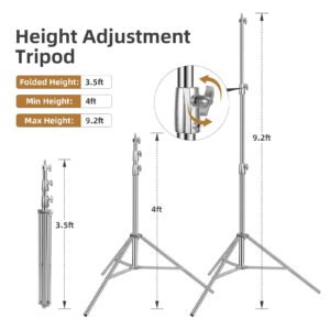 Fotografía con soporte de luz resistente: acero inoxidable - 2,84 m