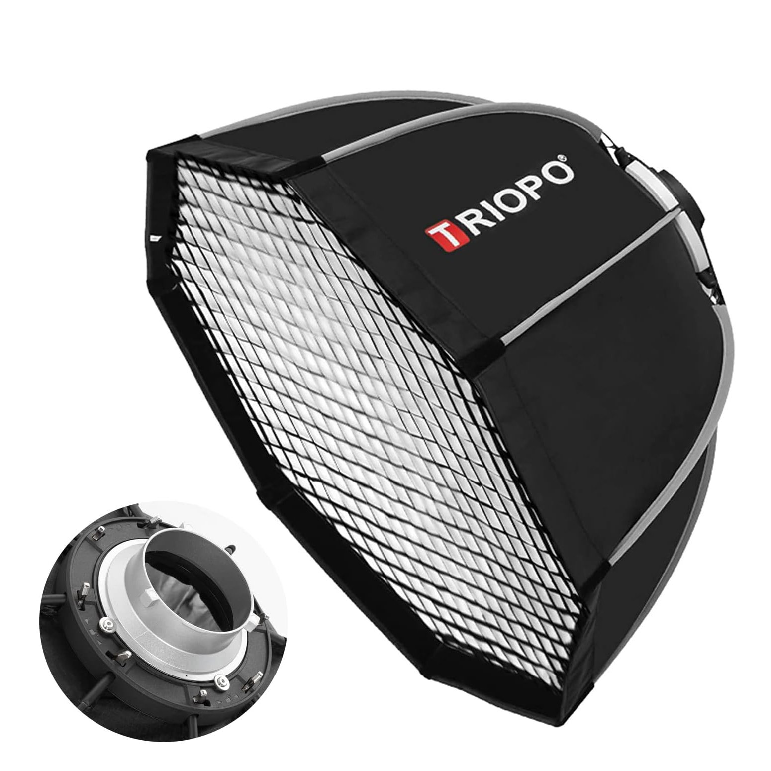 TRIOPO K2 Paraguas octágono portátil de 90cm, caja de luz de instalación rápida, Bowens