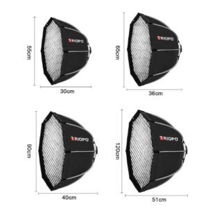 TRIOPO K2 Paraguas octágono portátil de 90cm, caja de luz de instalación rápida, Bowens