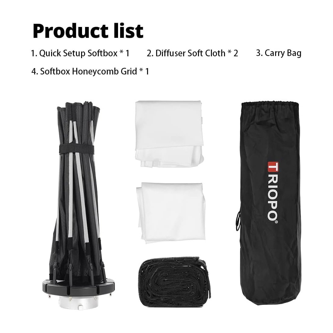 TRIOPO K2 Paraguas octágono portátil de 90cm, caja de luz de instalación rápida, Bowens - Image 6