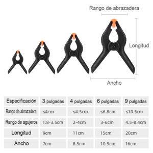 Juego de 4 potentes pinzas con forma de pez dorado, 4'', 11 cm